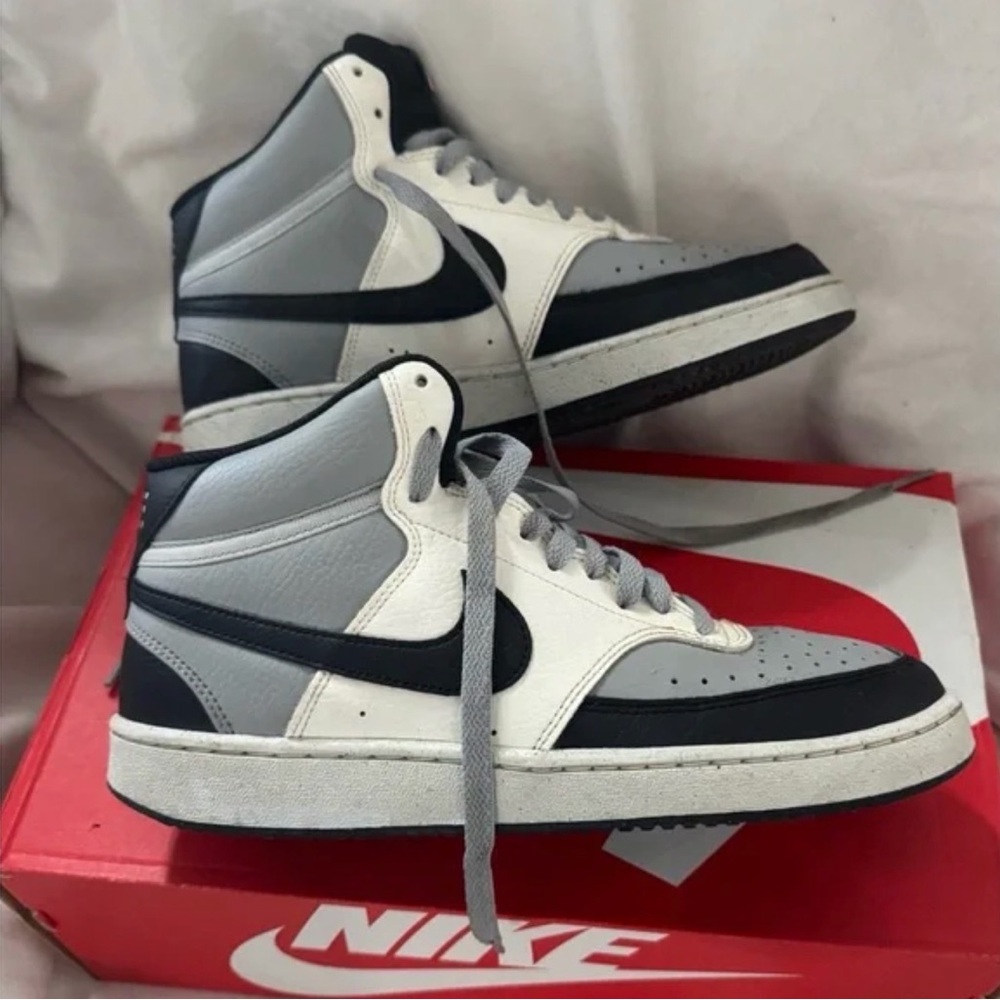 NIKE Black and Gray High-Top Sneakers $335.00